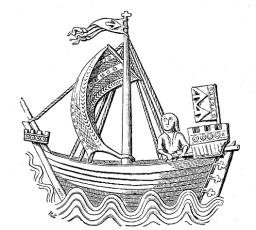 Clinker-built medieval ship