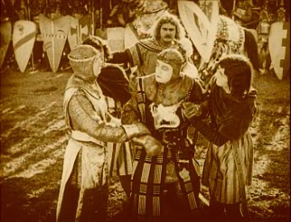 earl of huntington defeats guy of gisbourne in jousting